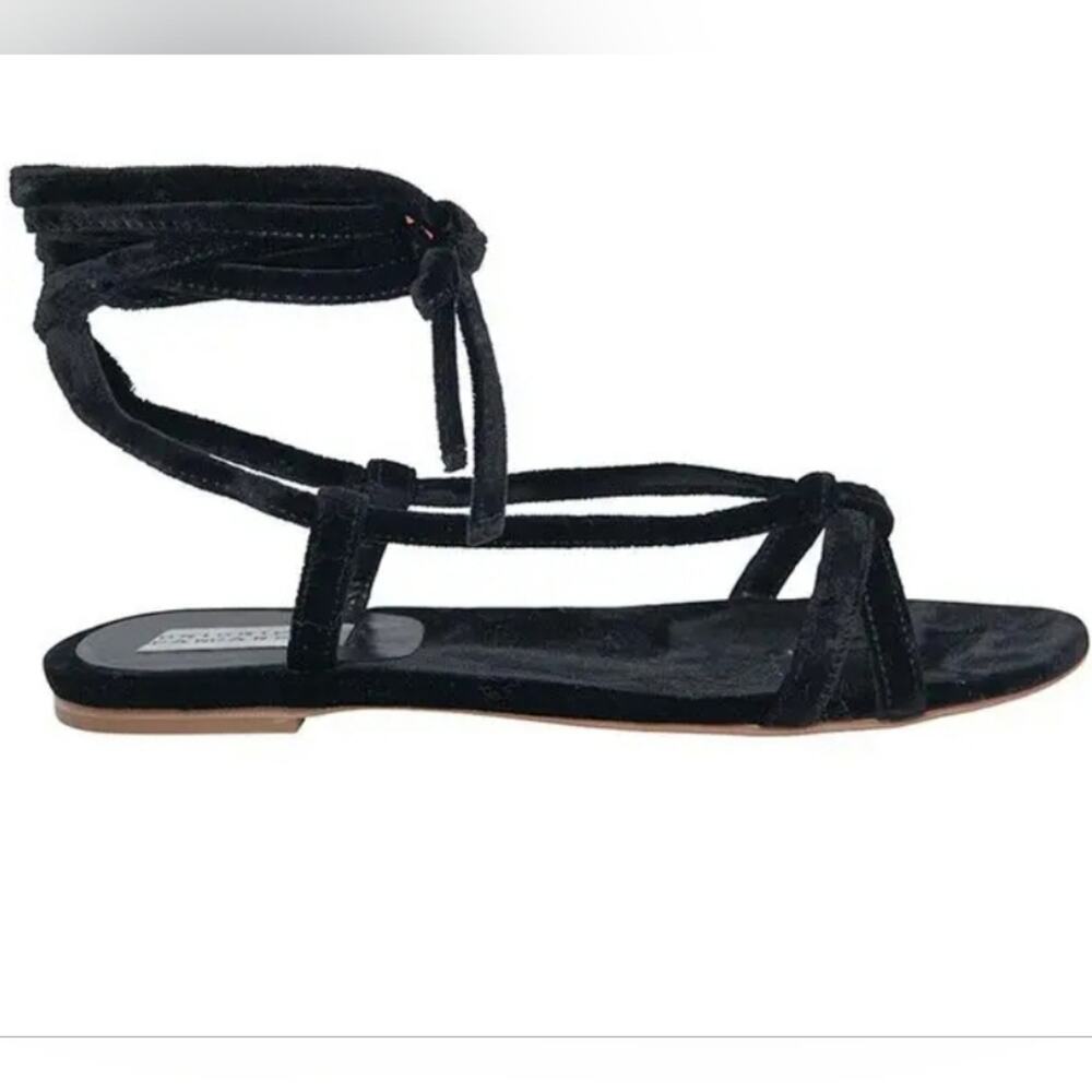 Gabriella Hearst Velvet Wrap Around Gladiator Sandals (38)